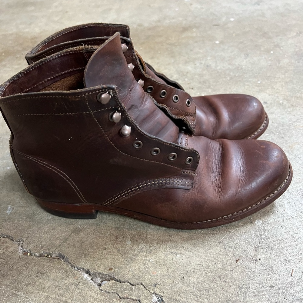 MENS WOLVERINE 1000 MILE BROWN LEATHER BOOTS SIZE 9
